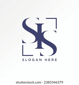 Logo design graphic concept creative premium vector sign stock unique letter initial SIS serif font on connect cutting. Related to monogram typography