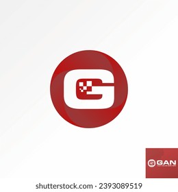 Logo-Design-Grafik-Konzept kreative Premium-abstrakte Vektorgrafik einzigartigen ersten Buchstaben G Schriftkreis und Quadratzentechnik. Verbunden mit der Monogrammtypografie