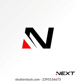 Logo design graphic concept creative premium abstract vector stock unique simple initial letter N font with fast cutting. Related monogram typography
