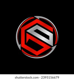 Logo design graphic concept creative premium vector stock unique initial letter GO or GD font hexagon circle arrow. Related to monogram sport fitness