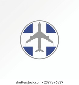 Logo design graphic concept creative abstract premium vector sign unique stock Aircraft Airplane Airline on cross. Related to transportation healthy