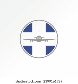 Logo design graphic concept creative abstract premium vector sign stock unique Aircraft Airplane Airline on cross. Related to transportation healthy