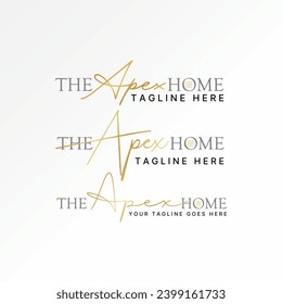 Logo design graphic concept creative abstract premium vector sign unique stock initial letter word APEX window Related to property monogram home house