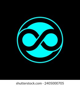 Diseño de logotipo concepto gráfico creativo abstracto vector premium único material de bucle infinito ilustración de bucle negativo espacio negativo. Relacionado con la ilusión del círculo de bucle