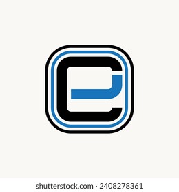 Logo design graphic concept creative vector premium stock unique initial letter CE or EC font square line around Related monogram typography branding