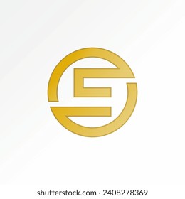 Logo design graphic concept creative premium abstract vector stock unique initial letter E font circle cut line. Related monogram typography branding