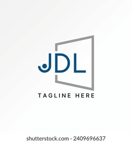 Diseño de logotipo concepto gráfico creativo material abstracto premium letra inicial única fuente JDL ventana de línea humana Relacionado con el arte feliz activo