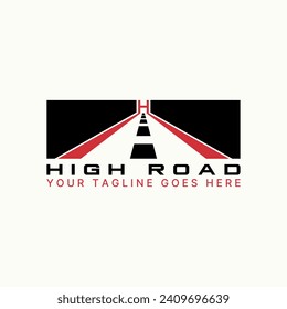 Logo design graphic concept creative premium abstract vector stock unique road with initial H font like bridge. Related to automotive driving freeway