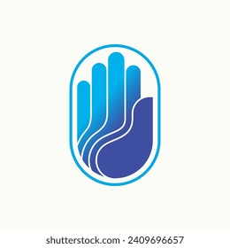 Logo design graphic concept creative premium abstract vector stock unique simple palm hand art lines. Related to health therapy buddhist acupuncture