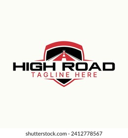 Logo design graphic concept creative premium vector stock emblem shield guard road initial H font like bridge. Related to driving freeway safety car