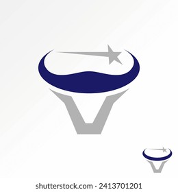 Logo design graphic concept creative premium vector stock unique initial letter V font swoosh horn head star. Related monogram typography animal sport