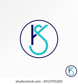 Diseño de logotipo concepto gráfico creativo material vector premium letra inicial única KS o círculo de fuentes SK conectado Relacionado con la marca de tipografía monográfica