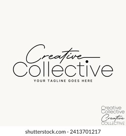 Logo design graphic concept creative abstract premium vector sign unique stock letter initial word Creative Collective. Related fashion shop monogram