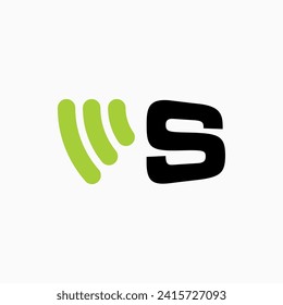 Logo design graphic concept creative premium vector initial S font line wifi network wireless signal. Related to monogram typography hotspot internet