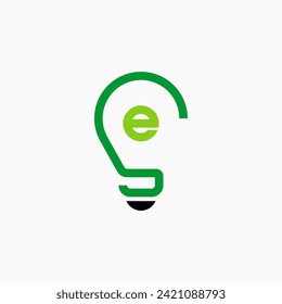 Logo design graphic concept creative premium icon sign vector stock initial letter SE font line like light bulb. Related smart energy education brain