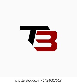 Logo design graphic concept creative premium vector stock initial letter TB T3 font like 3D sport brand clothing. Related monogram typography branding