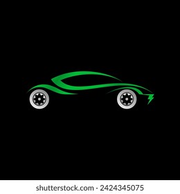 Logo design graphic concept creative premium abstract icon sign stock vector line art sport car side thunder. Related to automotive fast supercar tech