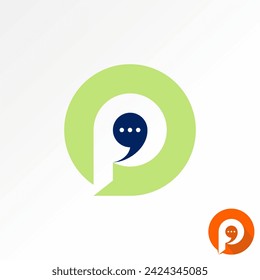 Logo design graphic concept creative premium abstract sign vector stock letter initial P font negative space talk symbol. Related to chat speak sppech