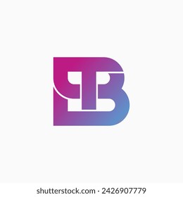 Logo design graphic concept creative premium vector stock letter initial sign icon TB or BTS font line connected. Relate monogram typography branding