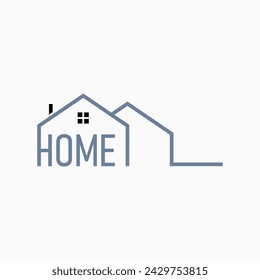 Logo design graphic concept creative premium vector stock abstract word home with art outline house architecture. Relate property real estate branding