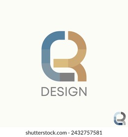 Logo design graphic concept creative premium vector stock abstract sign initial CR or RC font merge connect. Related monogram tech application brand