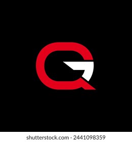 Logo design graphic concept creative premium vector stock abstract sign icon letter initial G or QG font sport tech. Related monogram typography idea