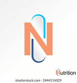 Diseño de logotipo concepto gráfico creativo premium Vector stock abstracto ícono único cápsula de píldora 3D inicial N fuente. Relacionado con la recuperación de enfermedades de la atención sanitaria