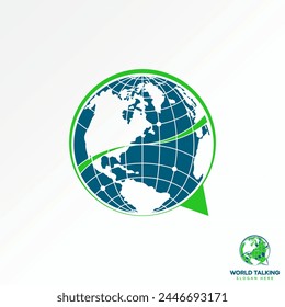 Logo design graphic concept creative premium abstract vector stock icon world maps place network talk chat symbol Related to group text pointer speech