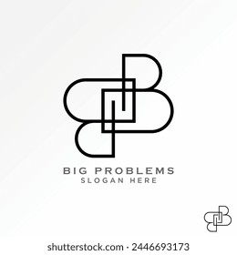 Logo design graphic concept creative premium vector stock initial letter B or BB font line art motif pattern flip connect. Related typography monogram