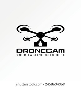 Logo design graphic concept creative premium abstract vector stock flying drone camera video high level elevation. Related spy view shoot monitoring