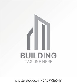 Logo design graphic concept creative premium abstract vector stock letter initial RM font like line architecture building. Related typography monogram