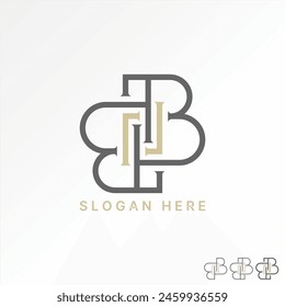 Diseño de logotipo concepto gráfico creativo premium Vector stock inicial letra B o BB línea de fuente arte patrón flip connect. Monograma de tipografía relacionada