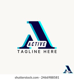 Diseño de logotipo concepto gráfico creativo premium Vector stock única carta inicial abstracta Una sombra 3D de corte de fuente Relacionado con monograma tipografía marca