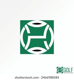 Logo design graphic concept creative vector premium stock abstract unique letter initial H or HO font tennis ball square. Related monogram typography