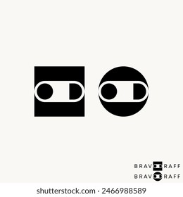 Logo design graphic concept creative vector premium stock abstract letter initial OD font with negative space block. Related monogram typography brand