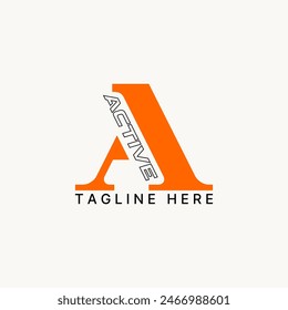 Diseño de logotipo concepto gráfico creativo premium Vector stock única carta inicial abstracta A serif fuente de corte. Relacionado con monograma tipografía marca