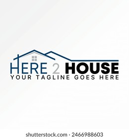 Logo design graphic concept creative vector premium stock abstract word text Here 2 Roof House with line on top. Related to property architecture home