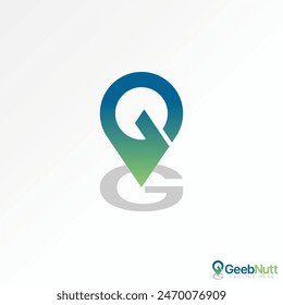 Logo design graphic concept creative premium vector stock abstract letter initial G or GG font point place shadow Related to monogram typography brand