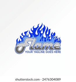 Logo design graphic concept creative premium abstract vector stock word text Flame font flame fire hot gas. Related to monogram typography branding