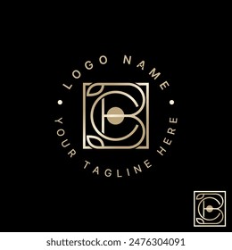 Diseño de logotipo concepto gráfico creativo premium abstracto Vector stock inicial letra BC o CB línea fuente conectar hojas. Marca de tipografía de monograma relacionada