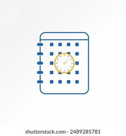 Logo design graphic concept creative abstract premium vector stock unique time wall clock watch desk calendar. Related to date day speed period dial 