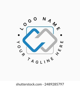 Diseño de logotipo concepto gráfico creativo premium stock de Vector inicial W o CC línea de fuente cuadrada conectar cortar Relacionado con monograma tipografía marca