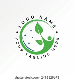 Logo design graphic concept creative abstract premium vector stock fit body happy active and leaf leaves nutrition. Related to nature water lifestyle