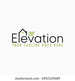 Logo design graphic concept creative abstract premium vector stock text word Elevation line town roof house window Related to typography home property