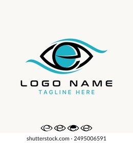 Diseño de logotipo concepto gráfico creativo abstracto premium Vector stock inicial E font único arte vista de ojo swoosh. Relacionado con la tipografía de monograma branding