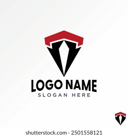 Logo design graphic concept creative premium vector stock letter initial T font badge automotive fast up arrow Related to monogram typography branding