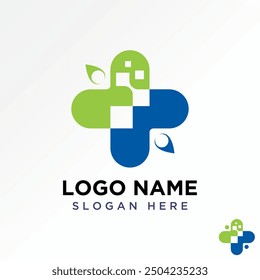 Logo design graphic concept creative abstract premium vector stock unique health cross hospital clinic square tech. Related to medical check wellness