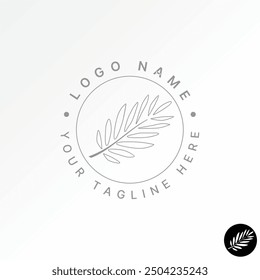 Logo design graphic concept creative abstract premium vector stock unique line leaf botany forest jungle pattern. Related to texture artistic classic