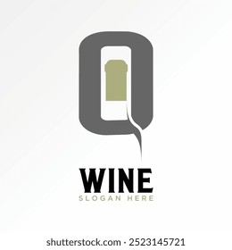 Logo design graphic concept creative abstract premium vector stock initial O font wine bottle negative space. Related monogram typography therapy