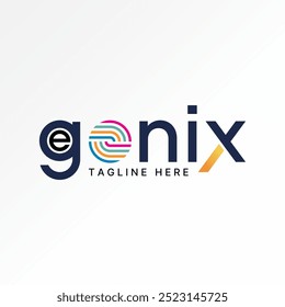 Logo-Design-Grafik-Konzept kreative Premium-Vektor Stock anfängliche O Schriftart rotierende Linie letztere Genix Genius Wort. Verwandt mit Monogramm Typografie smart